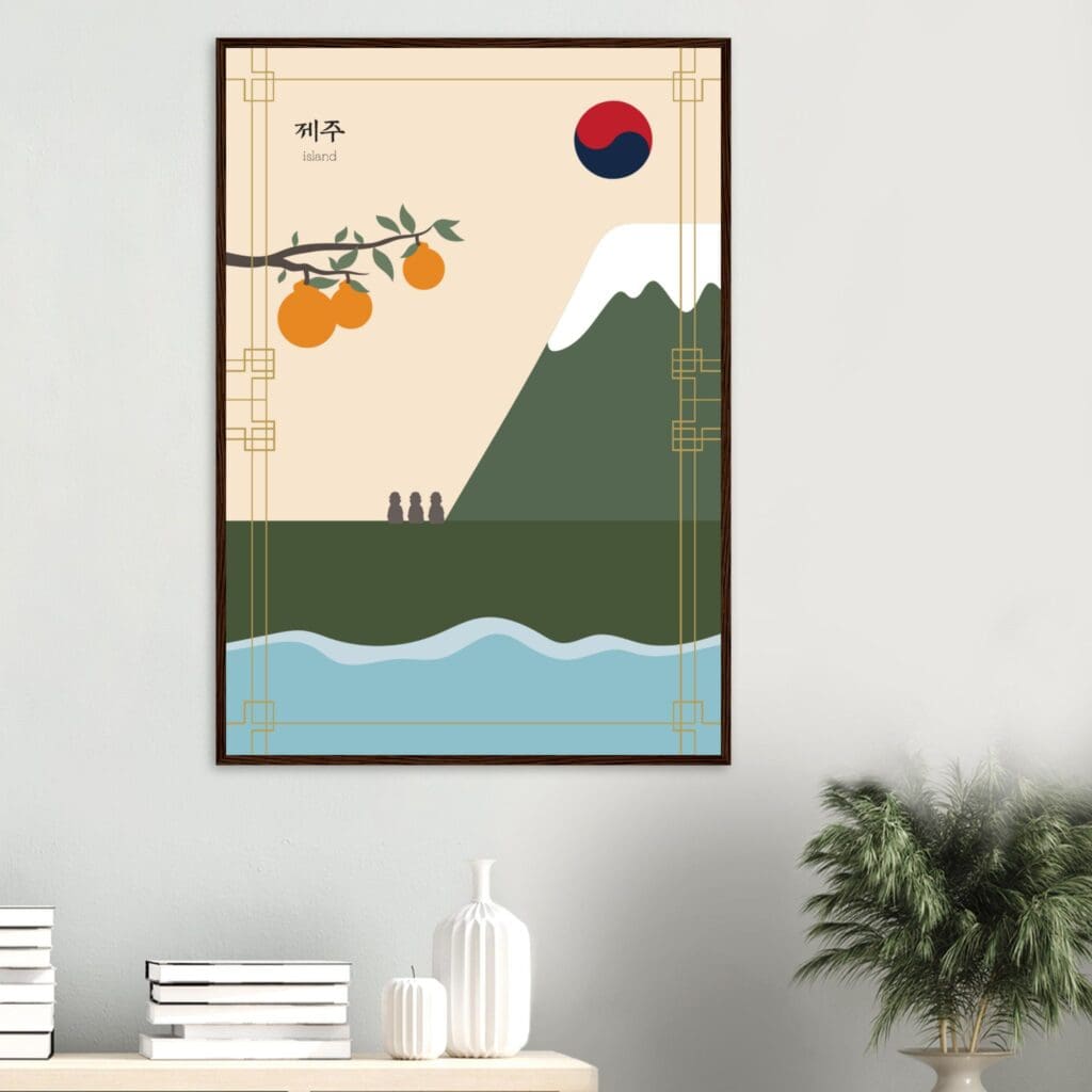 Korea Jeju day Art Print Framed