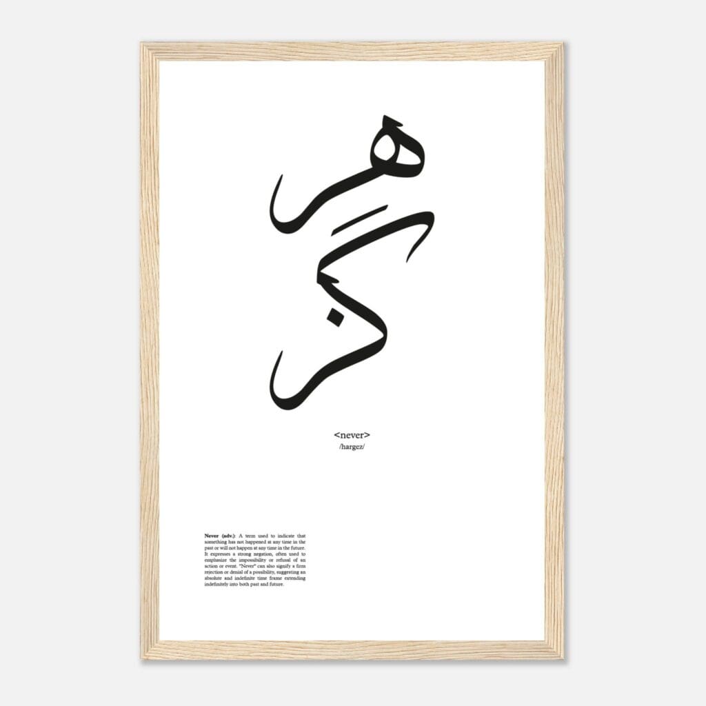 Words never Art Print Framed