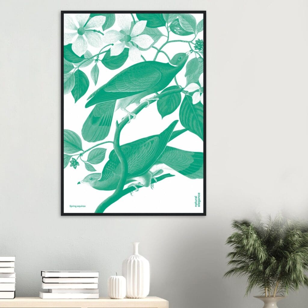 Flora&Fauna green Art Print Framed