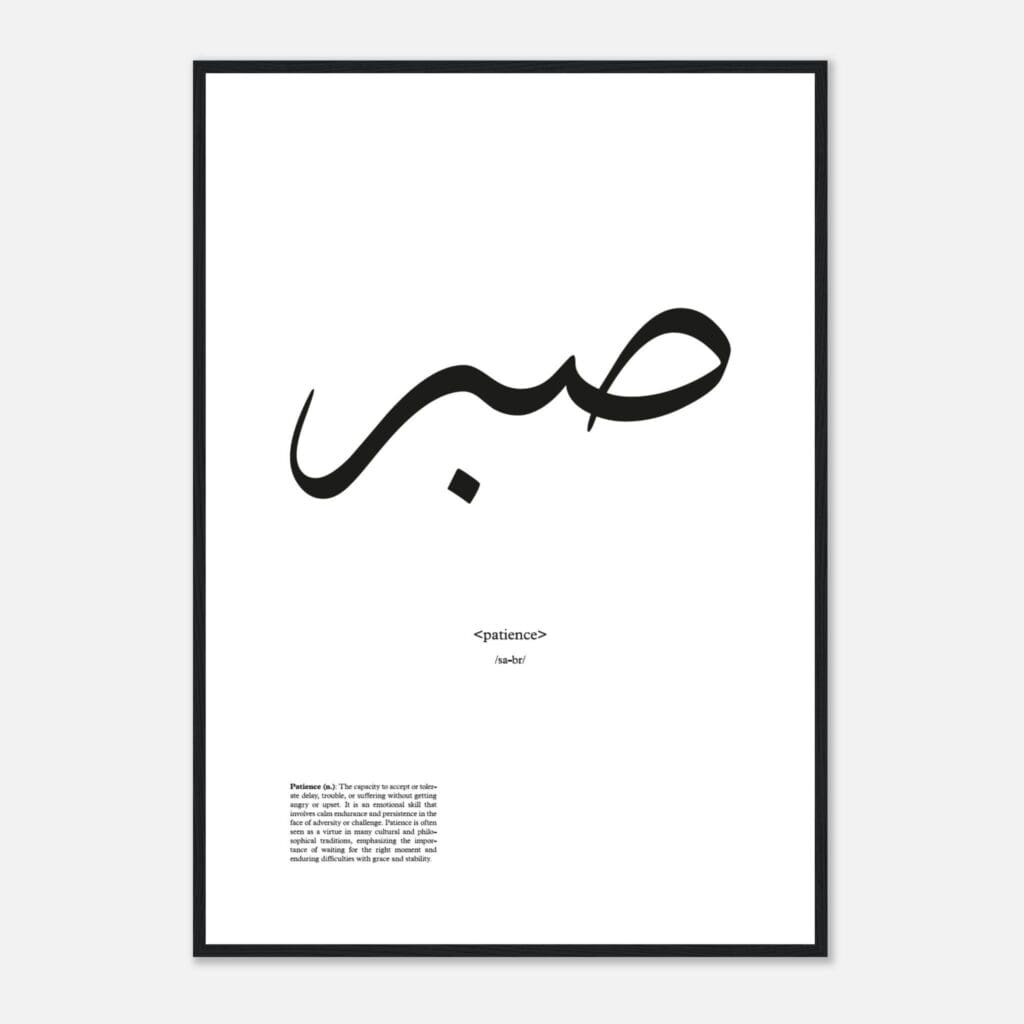 Words patience Art Print Framed