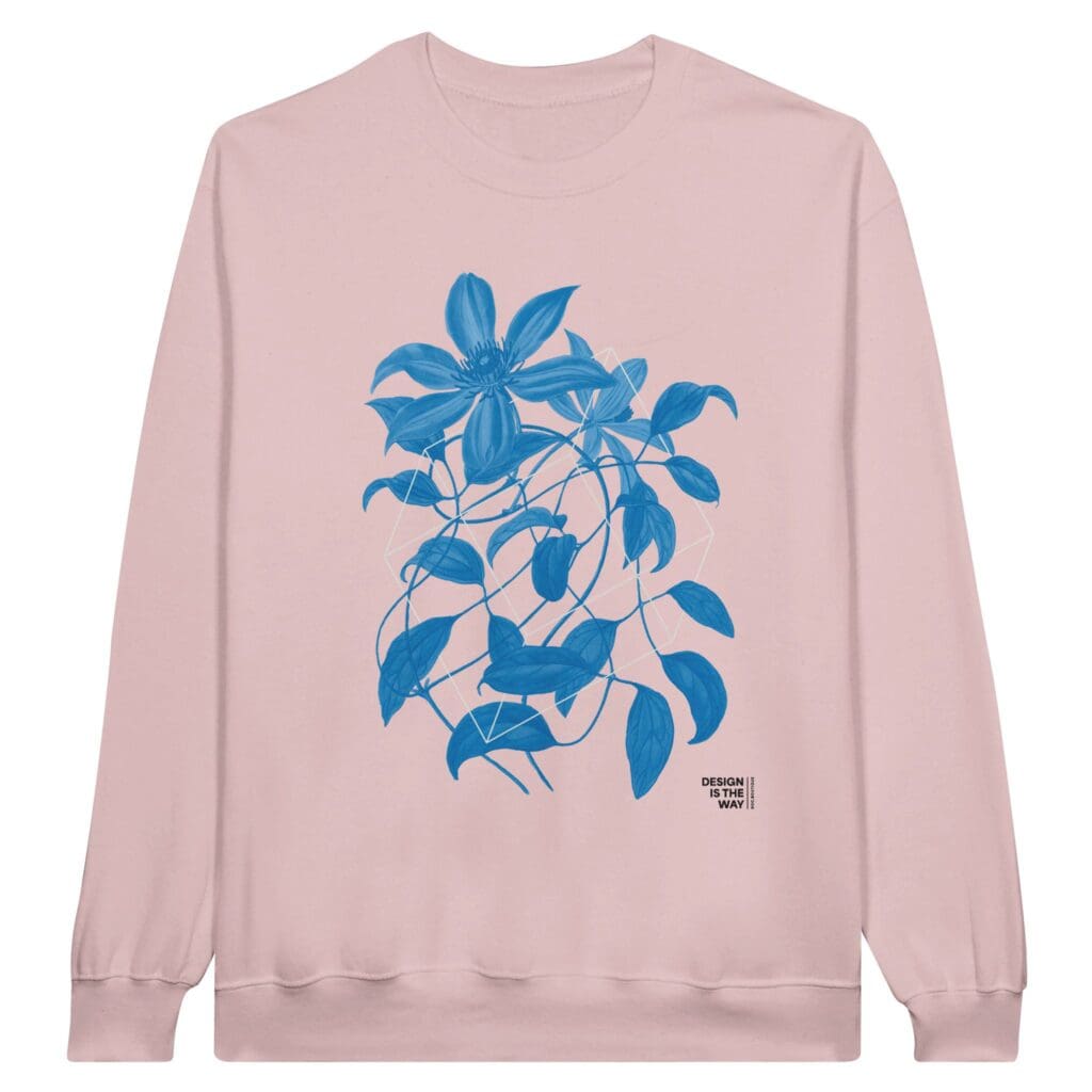 Floralies sudadera azul con cuello redondo