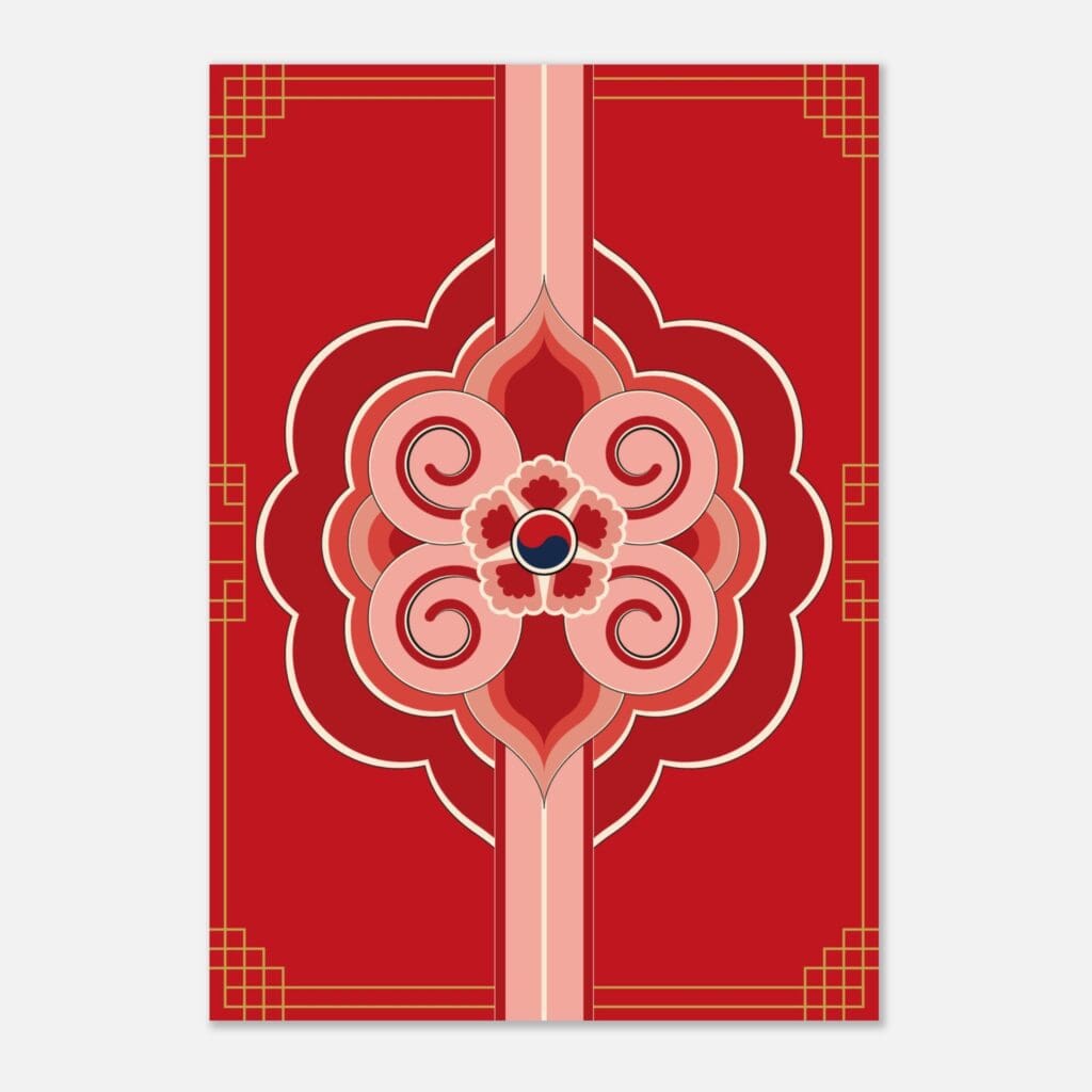 Ornaments red Art Print Carta Premium