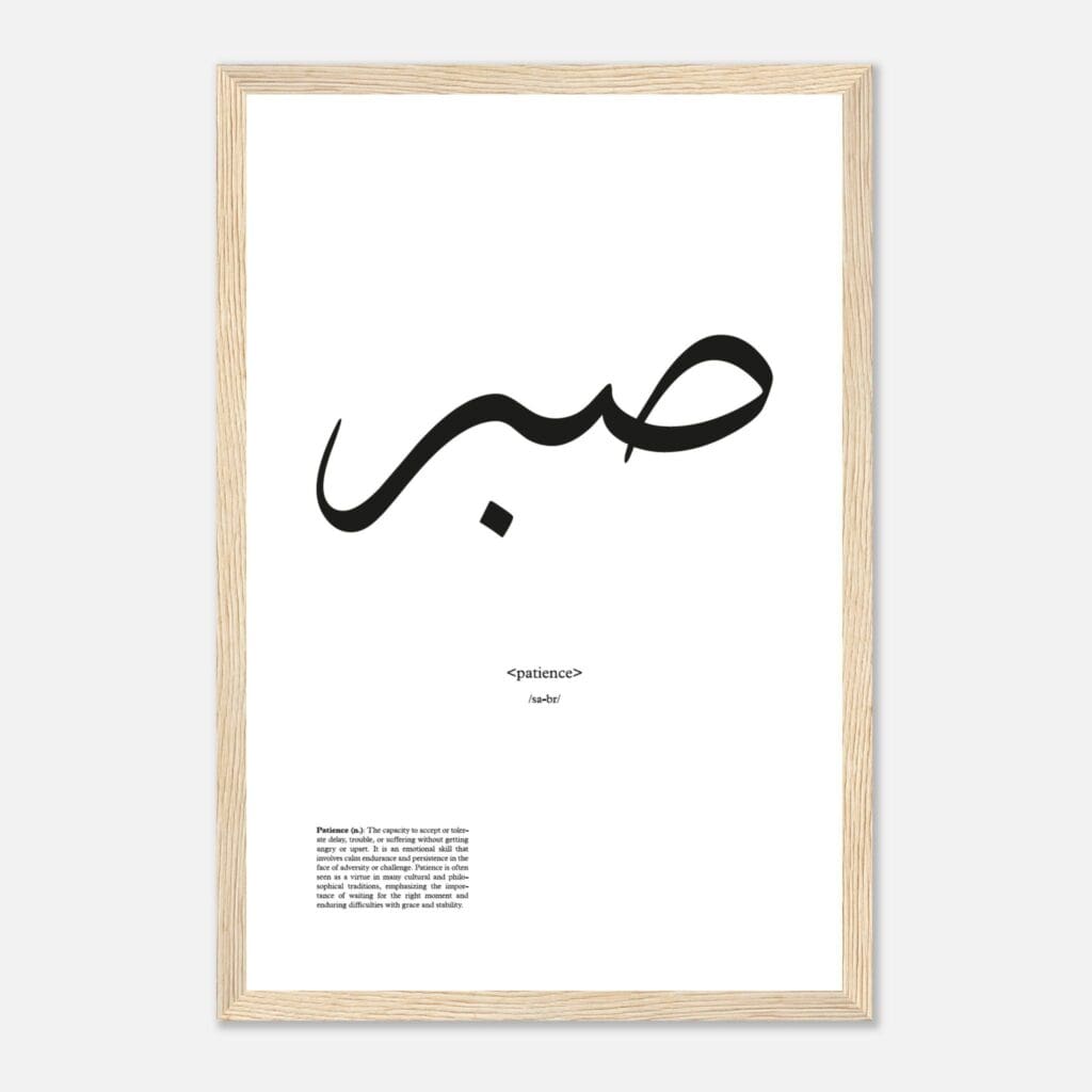 Words patience Art Print Framed