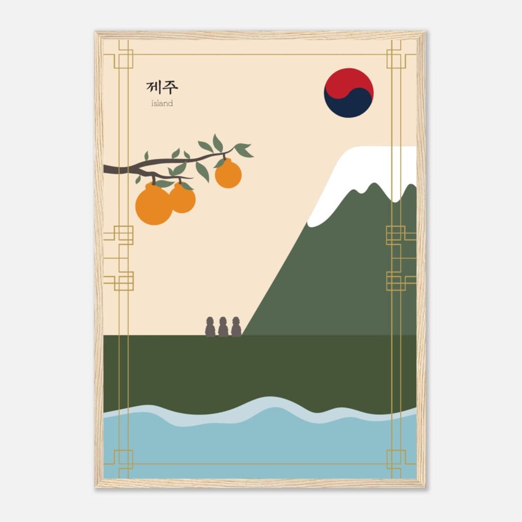 Korea Jeju day Art Print Framed