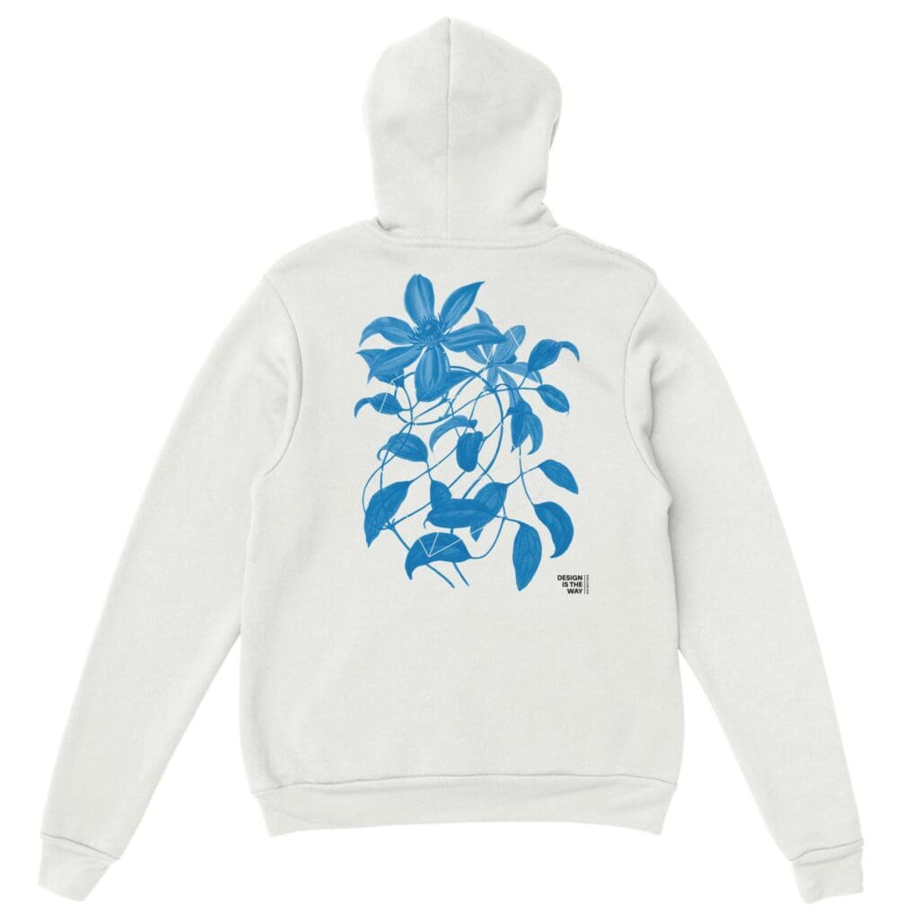 Floralies blue Felpa con cappuccio