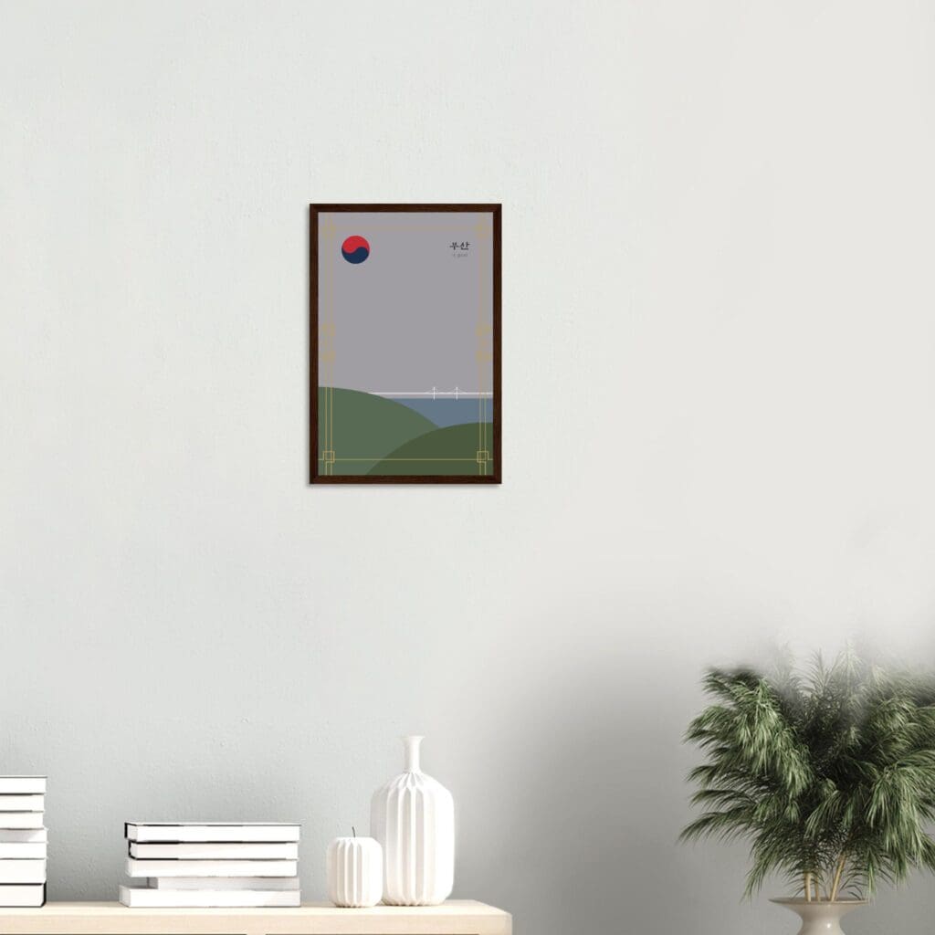 Korea Busan night Art Print Framed