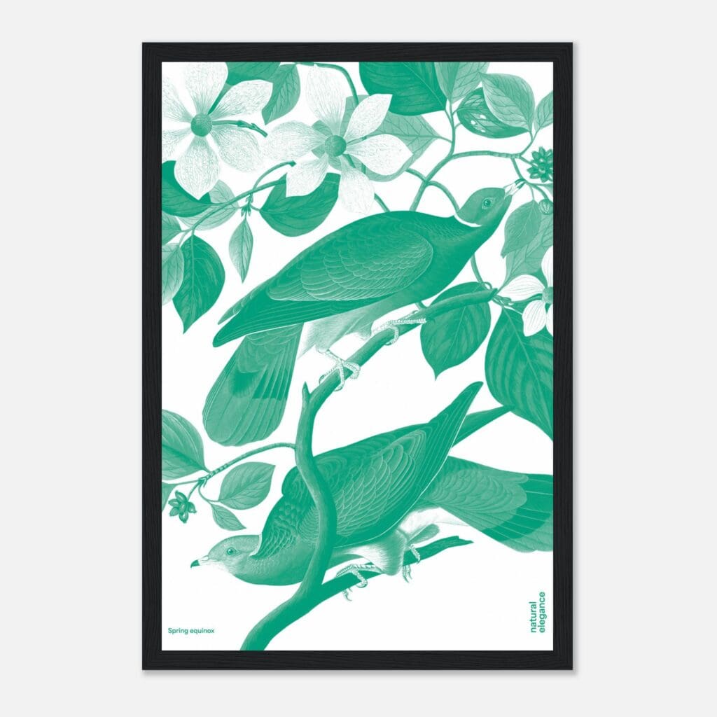 Flora&Fauna green Art Print Framed
