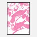 Flora&Fauna pink Art Print Framed