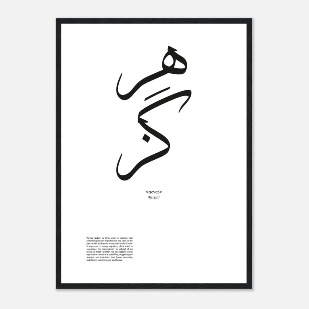 Words never Art Print Framed