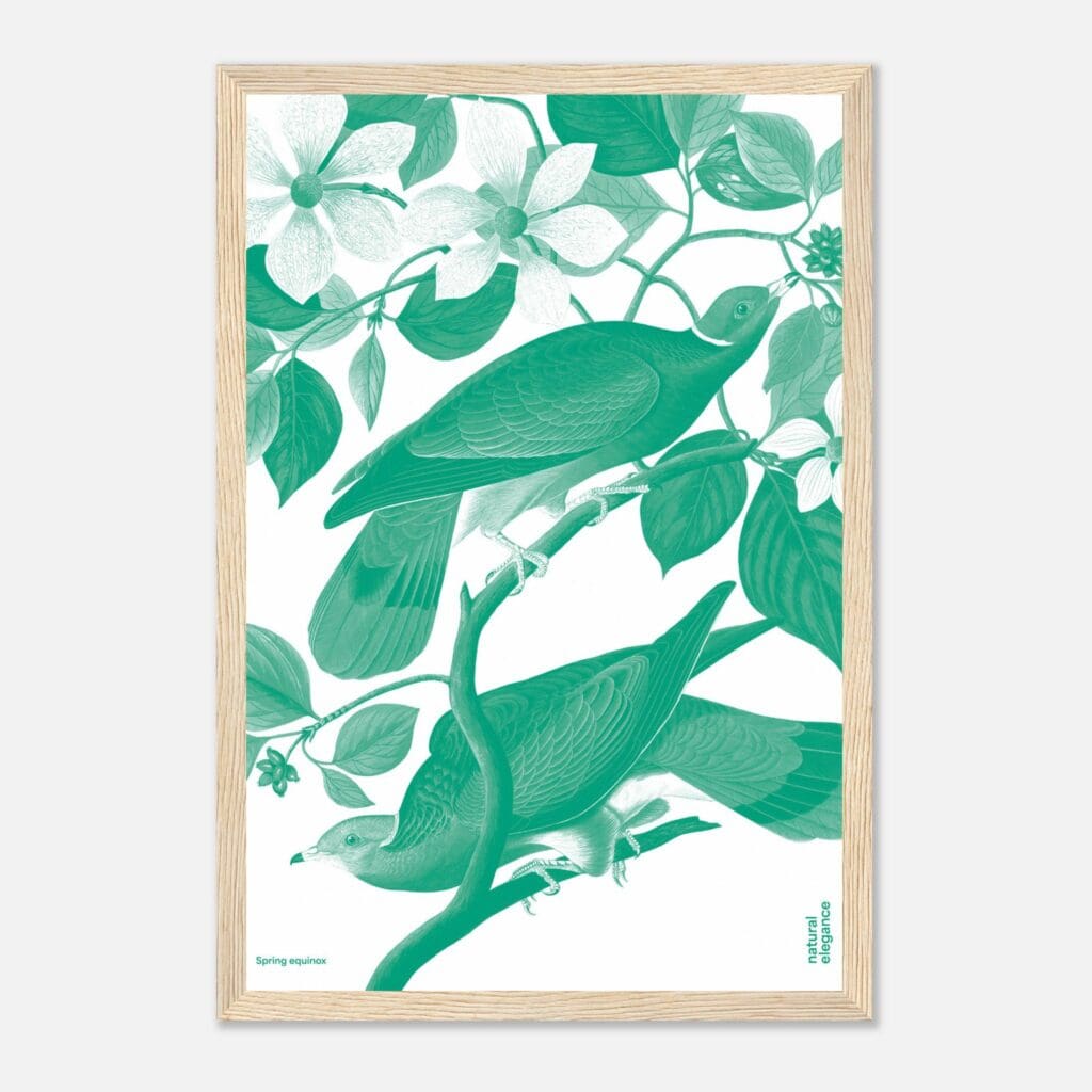 Flora&Fauna green Art Print Framed