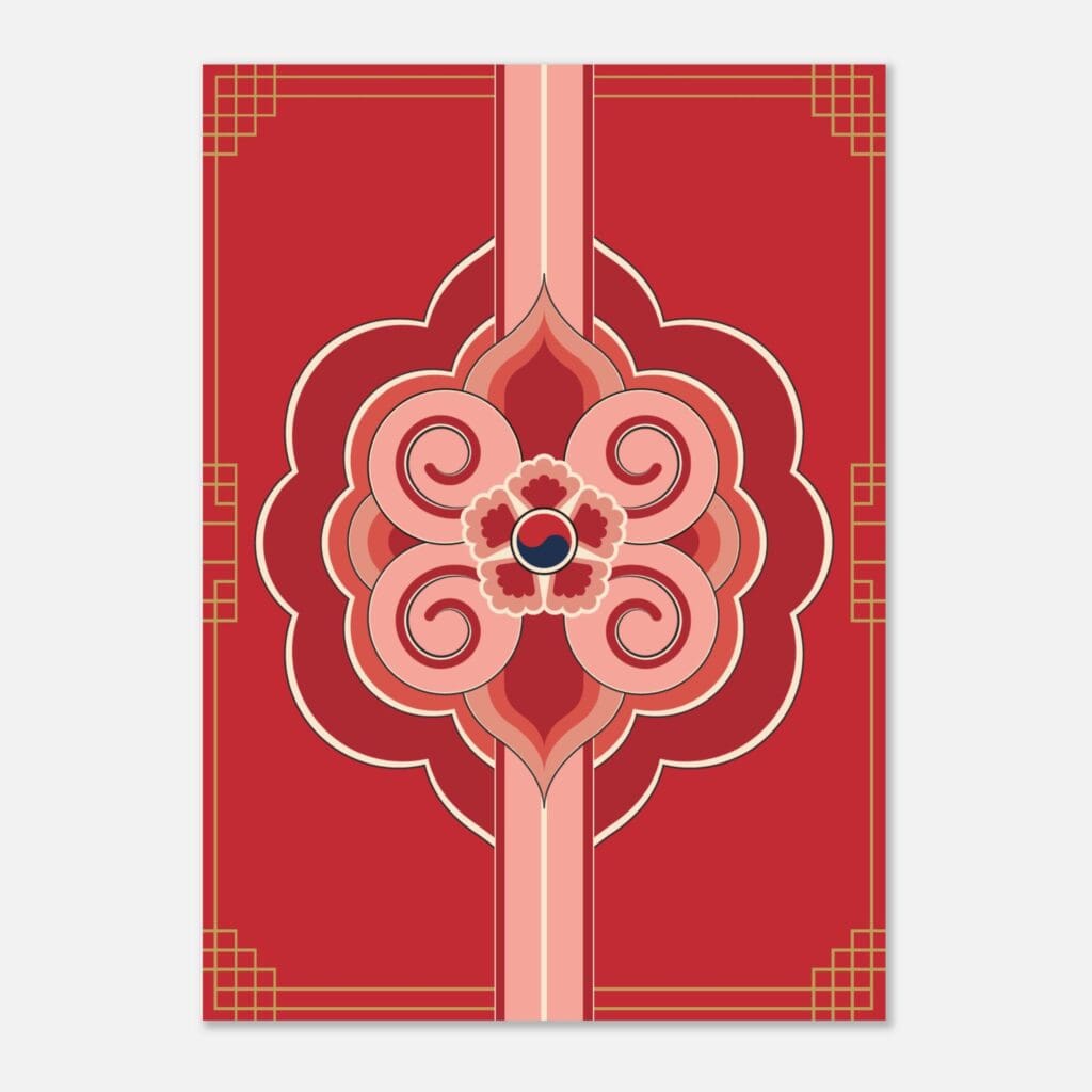 Ornaments red Art Print Carta Premium