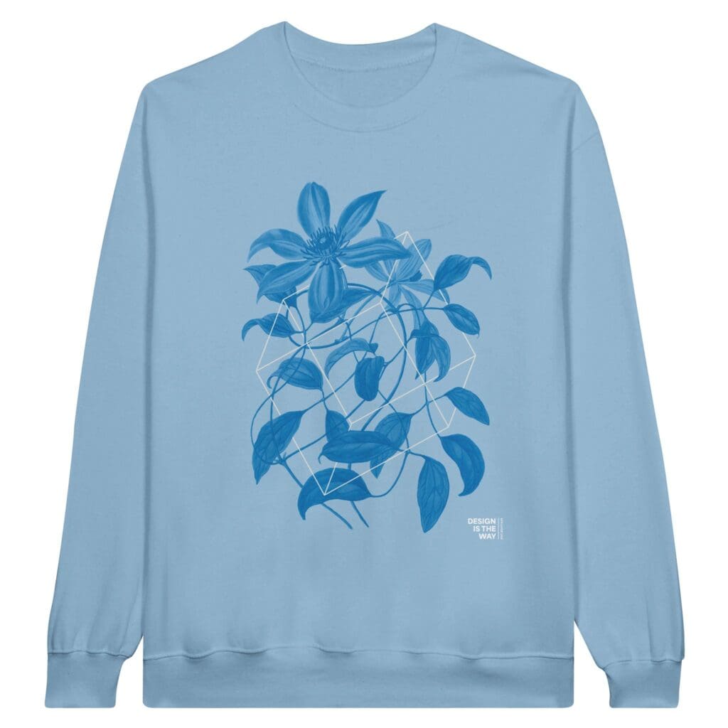 Floralies sudadera azul con cuello redondo