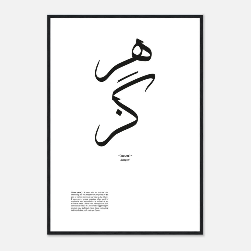 Words never Art Print Framed