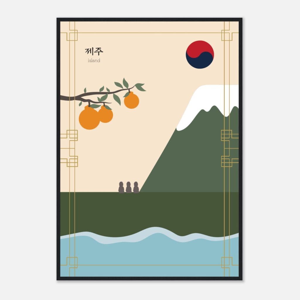 Korea Jeju day Art Print Framed