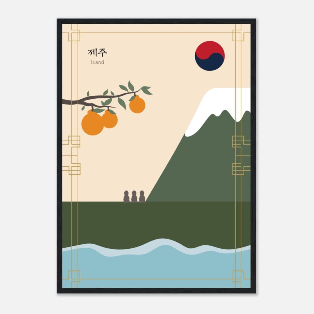 Korea Jeju day Art Print Framed