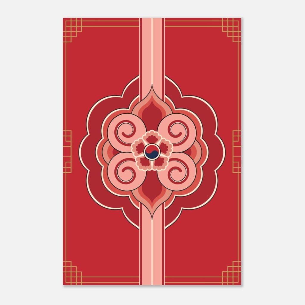 Ornaments red Art Print Carta Premium