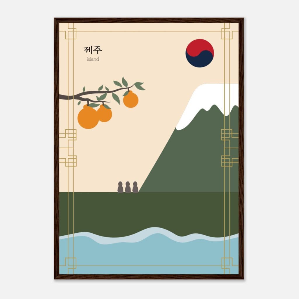Korea Jeju day Art Print Framed