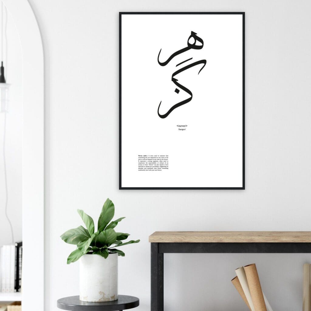 Words never Art Print Framed