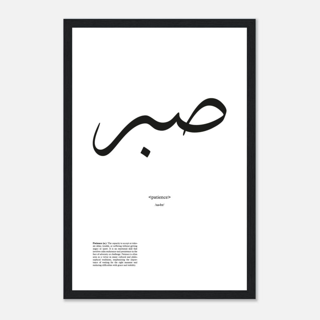 Words patience Art Print Framed