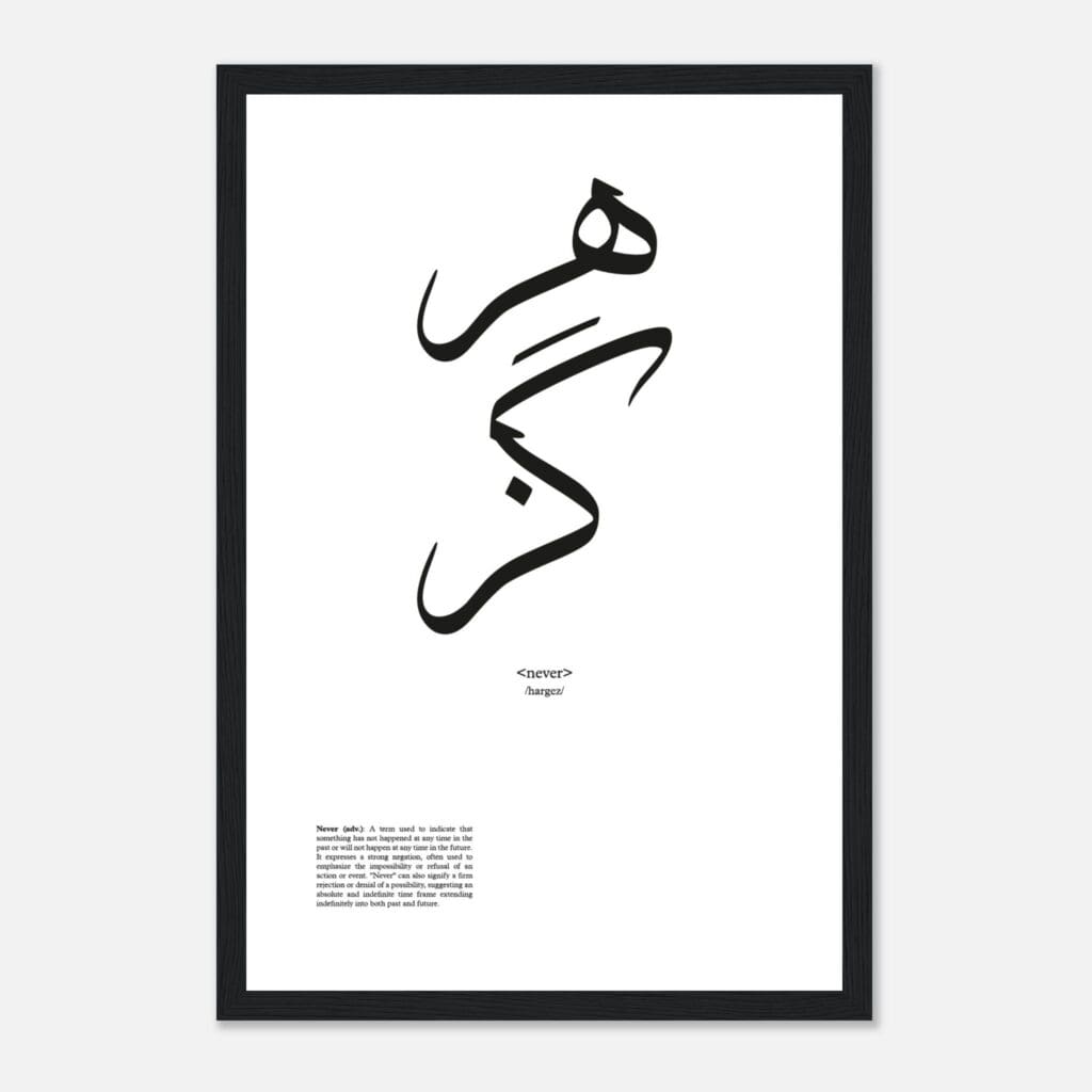 Words never Art Print Framed