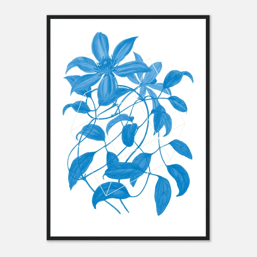 Floralies azul C2 Art Print Enmarcado