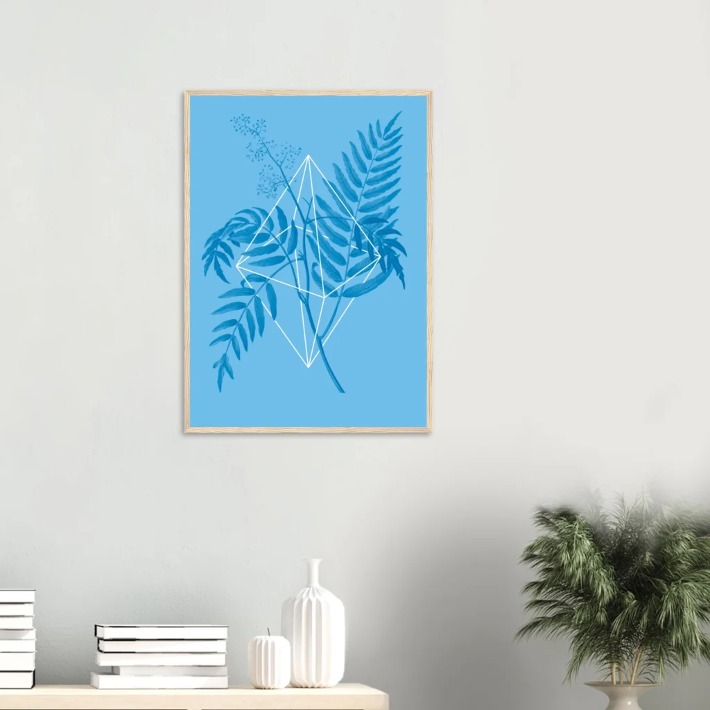 Floralies azul R1 Art Print Enmarcado