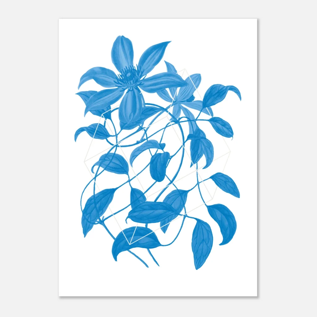 Floralies blue C2 Art Print Premium Paper
