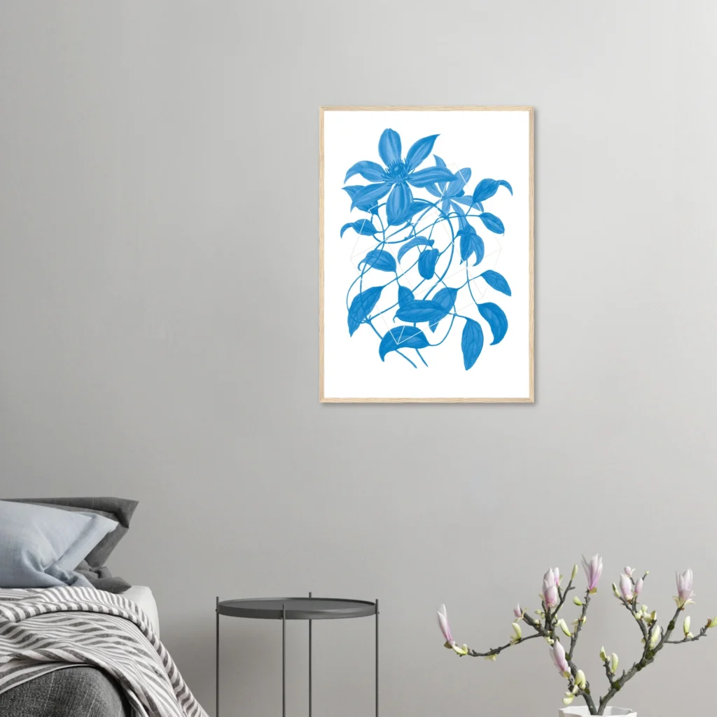 Floralies azul C2 Art Print Enmarcado