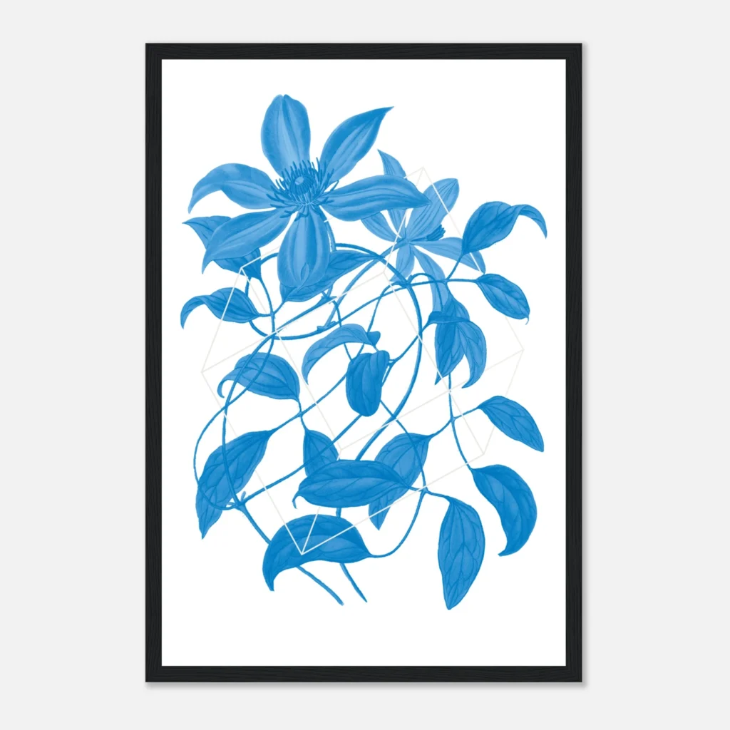 Floralies azul C2 Art Print Enmarcado