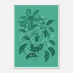 Floralies green C1 Art Print Framed