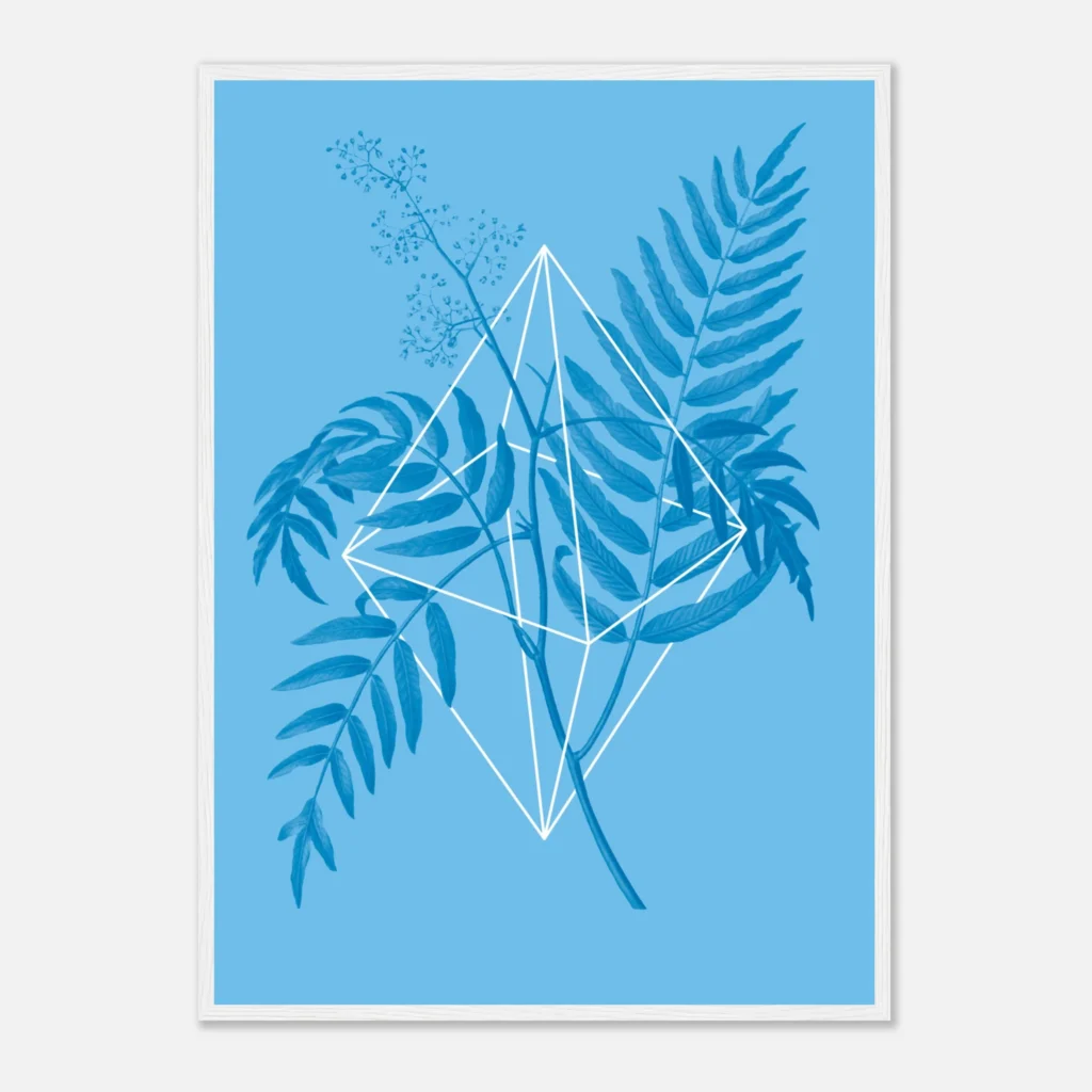 Floralies azul R1 Art Print Enmarcado