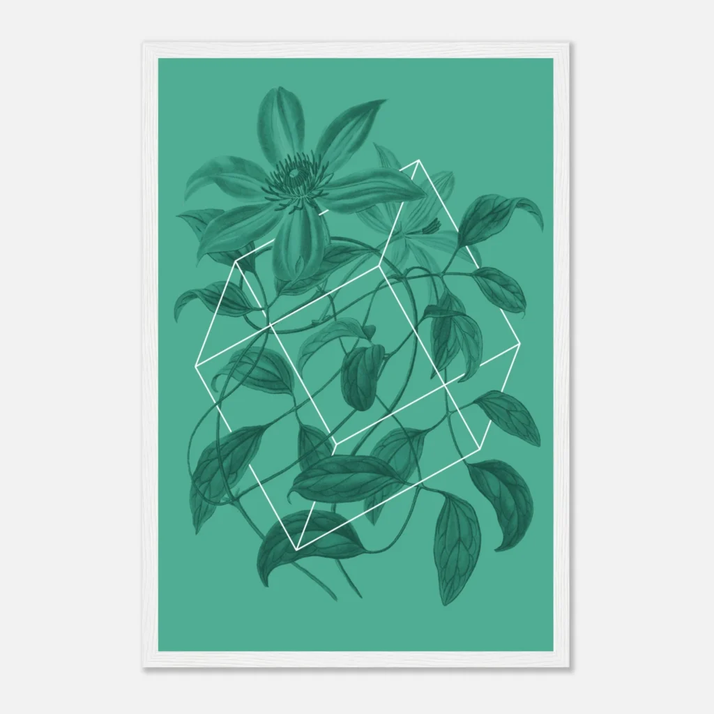 Floralies green C1 Art Print Framed