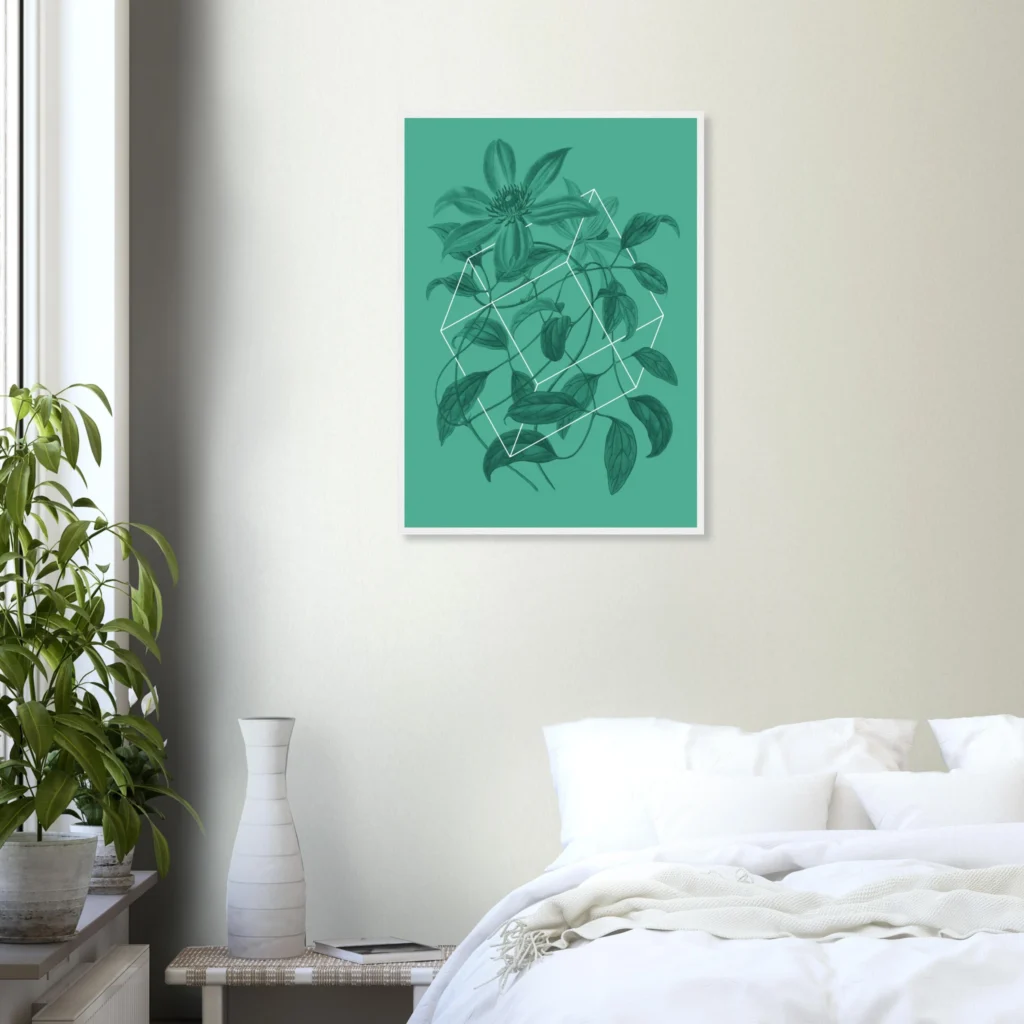 Floralies green C1 Art Print Framed