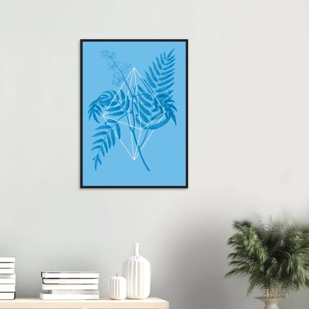 Floralies azul R1 Art Print Enmarcado