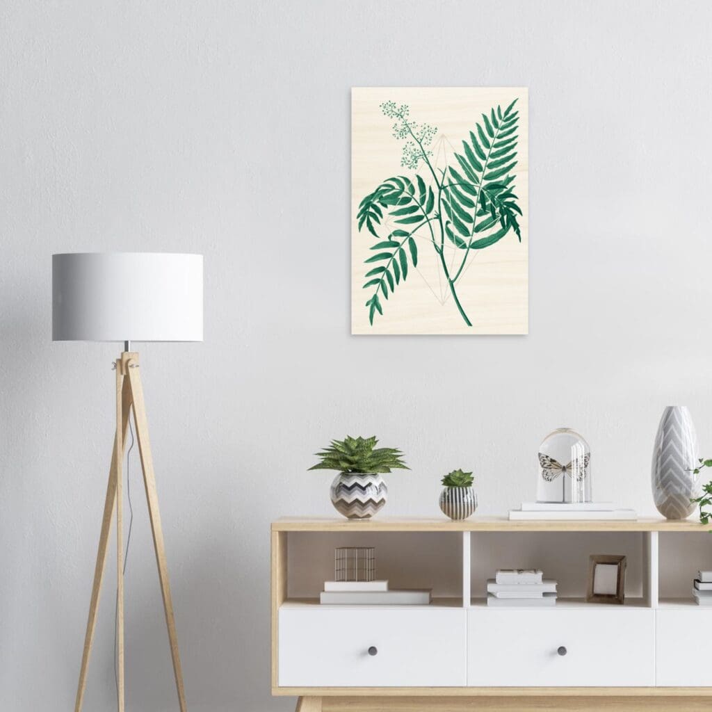 Floralies verde R2 Impresión sobre madera