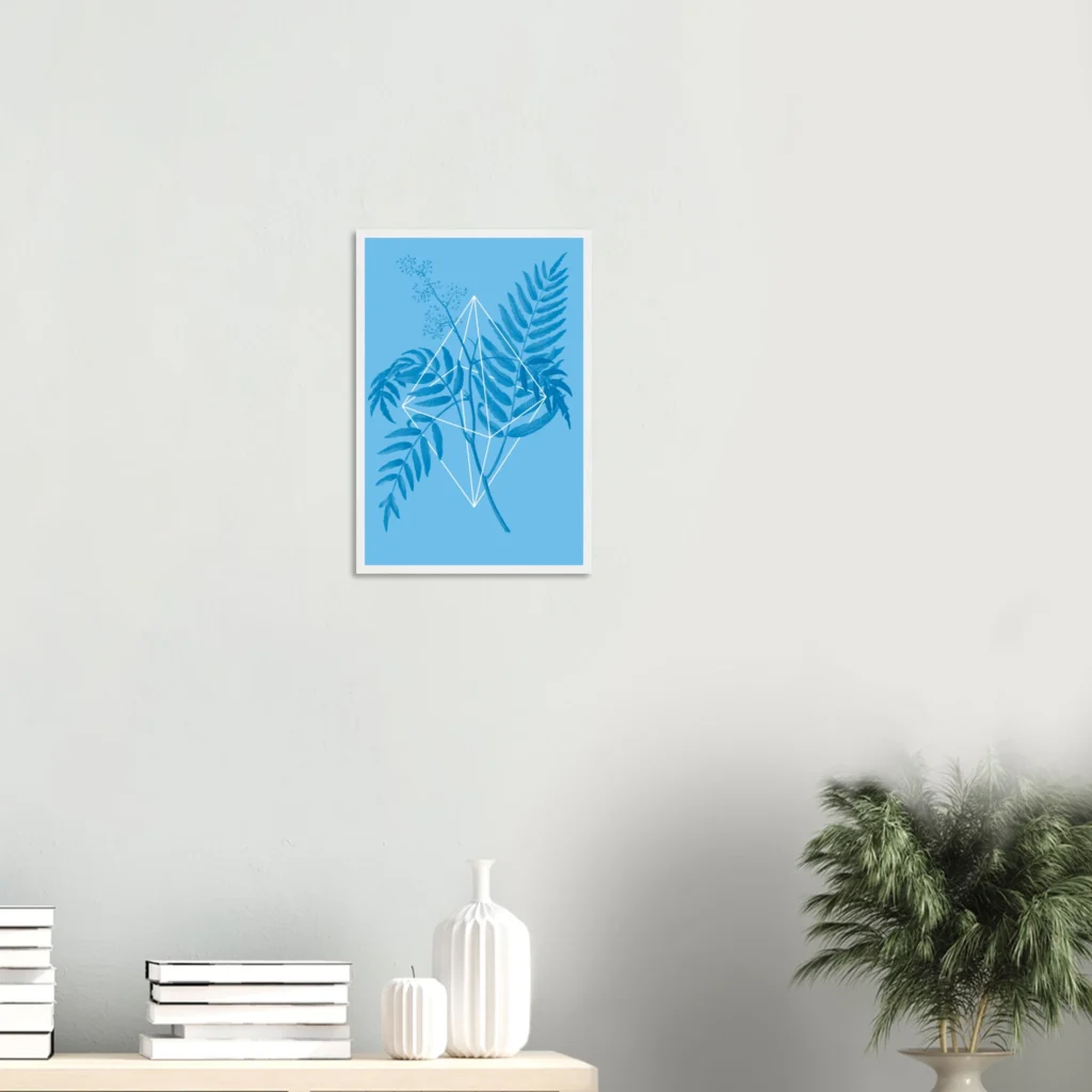 Floralies azul R1 Art Print Enmarcado