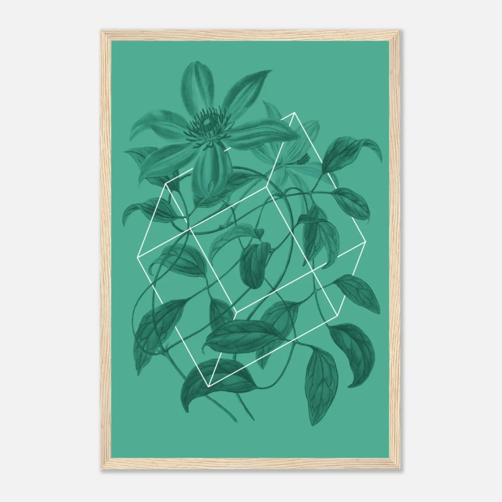 Floralies green C1 Art Print Framed