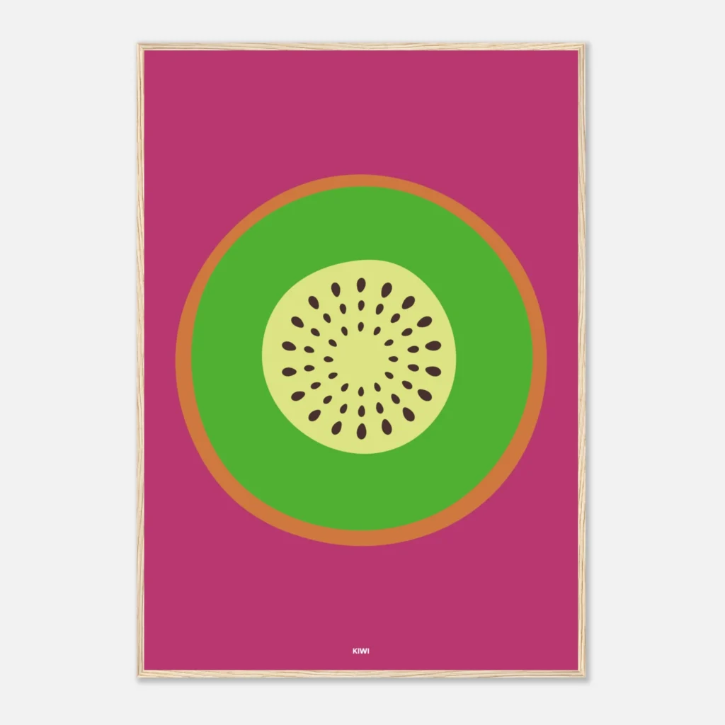 Tutti Frutti kiwi Art Print Framed