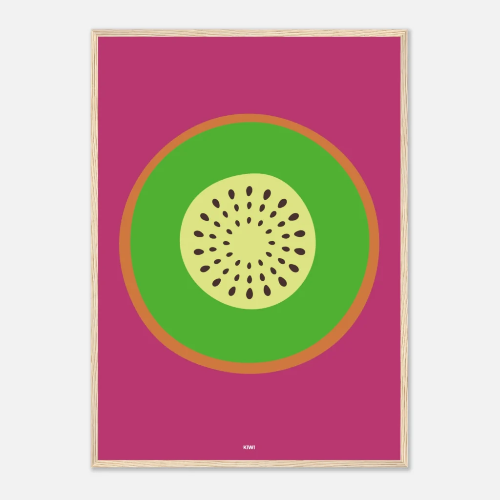 Tutti Frutti kiwi Art Print Framed