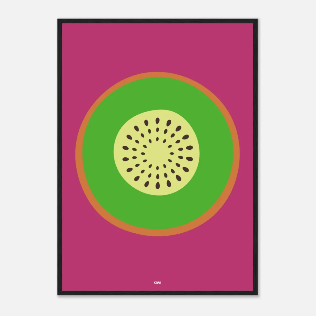 Tutti Frutti kiwi Art Print Framed