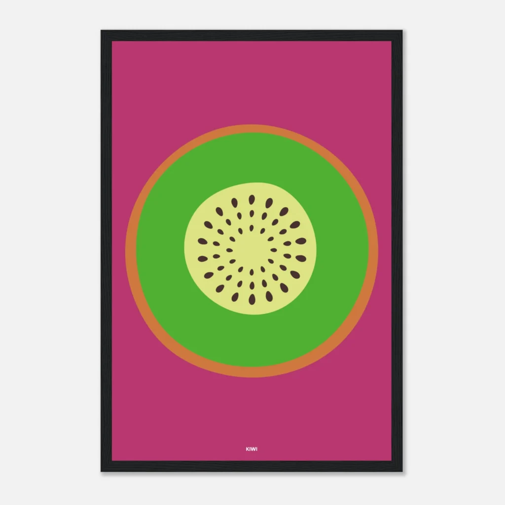 Tutti Frutti kiwi Art Print Framed
