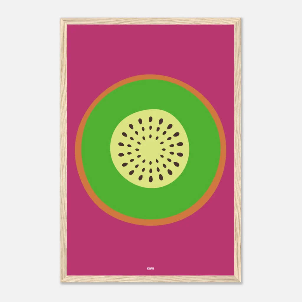 Tutti Frutti kiwi Art Print Framed