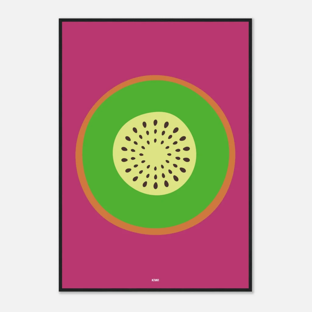 Tutti Frutti kiwi Art Print Framed